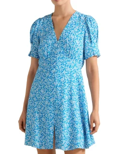 SAFFRON PRINTED MINI SUN DRESS