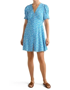 SAFFRON PRINTED MINI SUN DRESS
