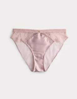 Saffron Satin & Lace High Leg Knickers