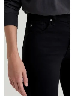 Saige Wide Leg Crop Mid Rise Black Jeans