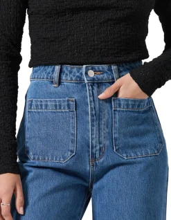 Sailor Super High Rise Wide Leg Long Jeans