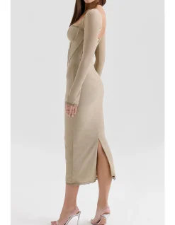 Saisha Long Sleeve Bodycon Midi Dress