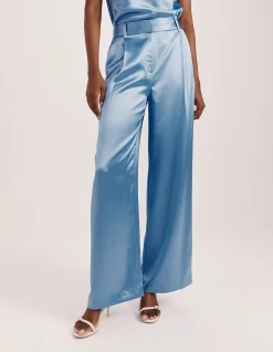 Sallee Satin Pleat Front Pant