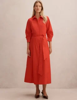 SALLY COTTON SHIRT MIDI DRESS