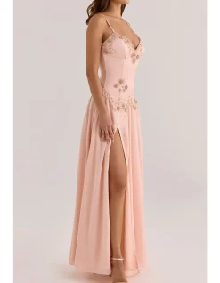SALOMA SATIN & GEORGETTE MAXI DRESS