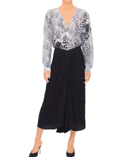 Sampa Draped Midi Skirt