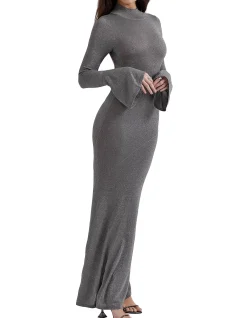 SANCHA METALLIC MAXI DRESS
