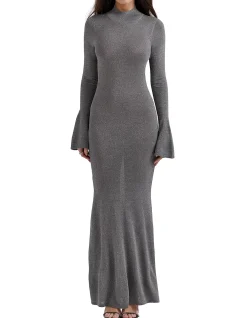 SANCHA METALLIC MAXI DRESS