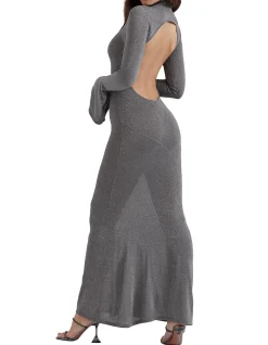SANCHA METALLIC MAXI DRESS