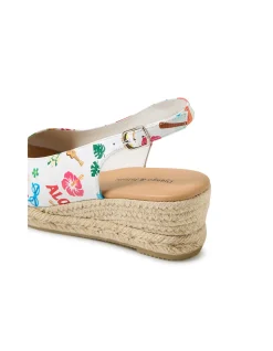 Saniarly Aloha Print Rope Wedge Sandals