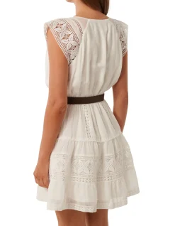 SARAH BELTED TRIM MINI DRESS