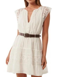 SARAH BELTED TRIM MINI DRESS