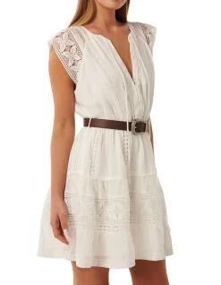 SARAH BELTED TRIM MINI DRESS
