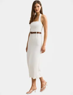SARA TAILORED COLUMN MIDI DRESS