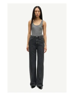 SASHELLY HIGH RISE WIDE LEG JEANS STUDDED L32