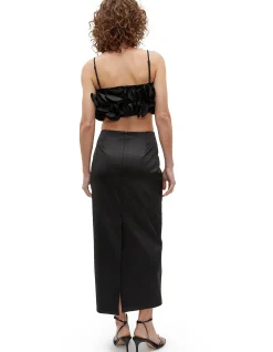 SATEEN ROSETTE BUSTIER TOP