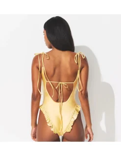SATIN SWIM LOW BACK ONE PIECE