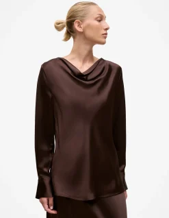 Satin Cowl Neck Top