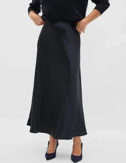 SATIN MIDI SKIRT