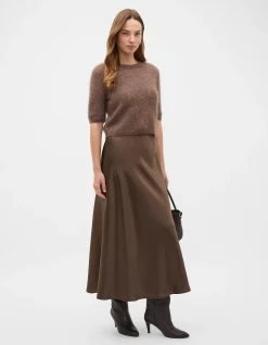 SATIN MIDI SKIRT