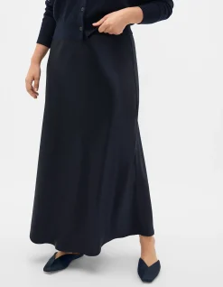SATIN MIDI SKIRT
