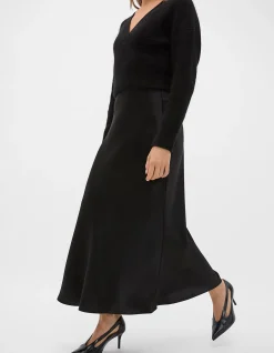 SATIN MIDI SKIRT
