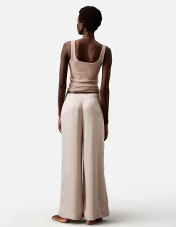 Satin Sensual Wide Leg Lounge Pants