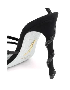 SATIN/SUEDE/JET STRASS SANDAL HEEL