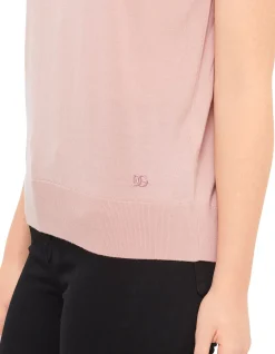Satin Tank Top with DG Logo Pin Pink
