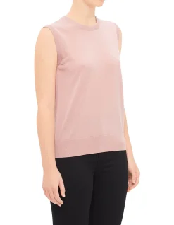 Satin Tank Top with DG Logo Pin Pink