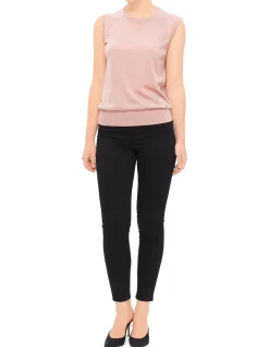 Satin Tank Top with DG Logo Pin Pink