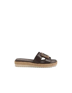 Sati Woven Buckle Leather Platform Sandals