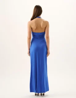 Sawyer Lapis Cutout Cupro Maxi Dress