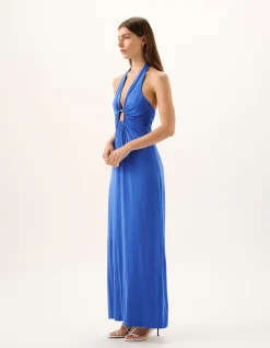 Sawyer Lapis Cutout Cupro Maxi Dress