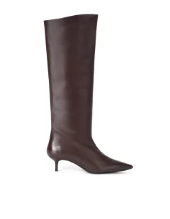 Sebastian Leather Kitten Heel Knee Boots