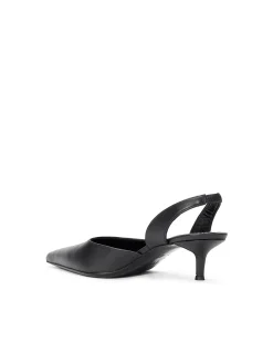 Sebastian Pointed Toe Kitten Heel Slingback Pumps