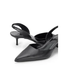 Sebastian Pointed Toe Kitten Heel Slingback Pumps