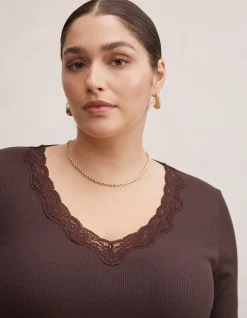 SELENA CURVE TRIM LACE TOP