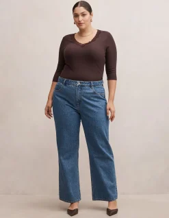SELENA CURVE TRIM LACE TOP