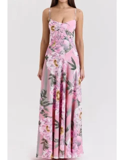 Seren Romantic Lace Back Maxi Dress