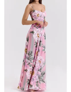 Seren Romantic Lace Back Maxi Dress