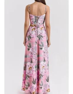 Seren Romantic Lace Back Maxi Dress