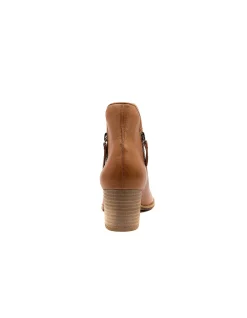 Shaine Dark Tan Leather Ankle Boots