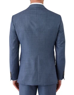 Sharkskin Weave Jacket Tonal Blue