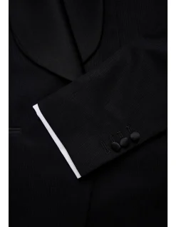 SHAWN BLAZER - WOOL IN BLACK WITH SURFACE INTEREST