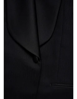 SHAWN BLAZER - WOOL IN BLACK WITH SURFACE INTEREST