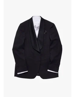 SHAWN BLAZER - WOOL IN BLACK WITH SURFACE INTEREST