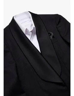 SHAWN BLAZER - WOOL IN BLACK WITH SURFACE INTEREST