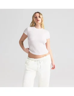 SHEER COTTON RIB CREWNECK STANDARD T-SHIRT