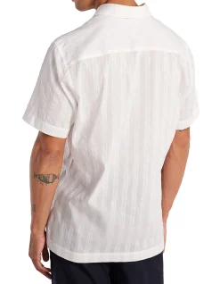 SHEER STRIPED SS SHIRT
